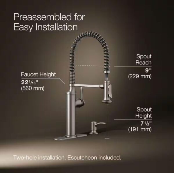 Sous Pro-Style Single Handle Pull Down Sprayer Kitchen Faucet in Vibrant Stainless Steel